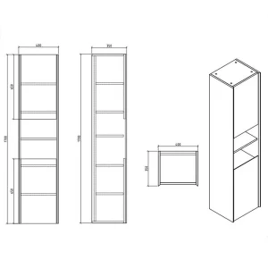 40x170x35 Badschrank Für Wandmontage – Valamir 18