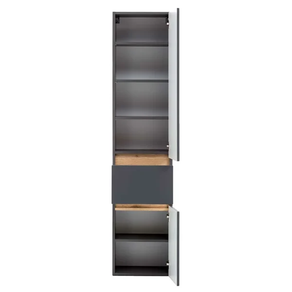 40x185x35 Bad Hochschrank In Grau Mit Wildeiche – Agiruan 6
