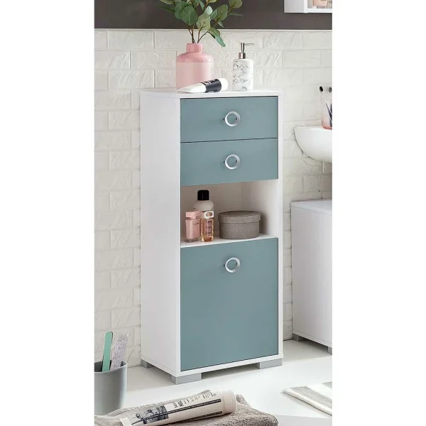 41x105x33 Badschrank In Hellblau & Weiß – Greina 3