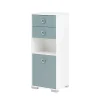 41x105x33 Badschrank In Hellblau & Weiß – Greina 17