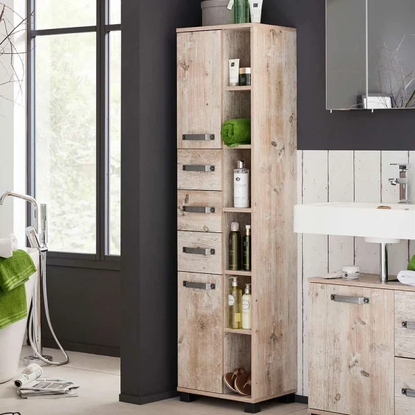 42x164x32 Bad Hochschrank Mit Regalteil – Mosnito 4