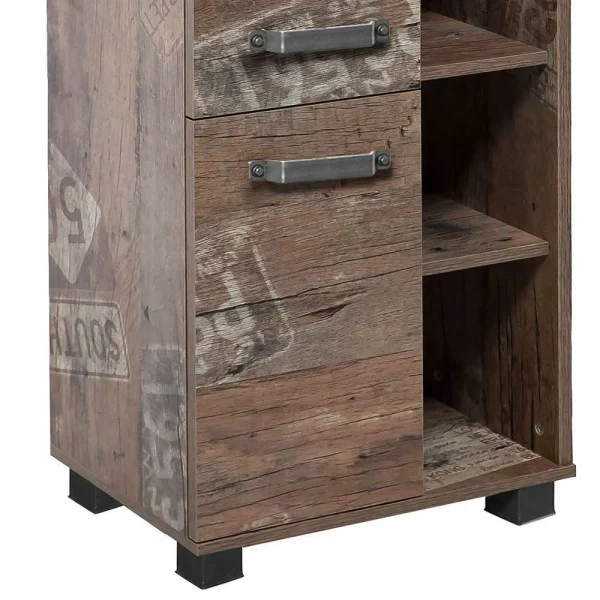 42x164x32 Badschrank In Eiche Dunkel – Fleminos 4