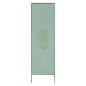 47x155x30 Badschrank Mit Doppeltür In Mint & Gold – Aparcian 10