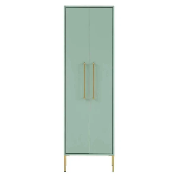 47x155x30 Badschrank Mit Doppeltür In Mint & Gold – Aparcian 3