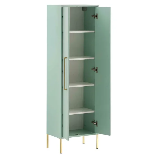 47x155x30 Badschrank Mit Doppeltür In Mint & Gold – Aparcian 4