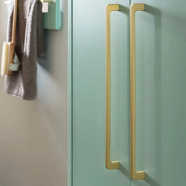 47x155x30 Badschrank Mit Doppeltür In Mint & Gold – Aparcian 7