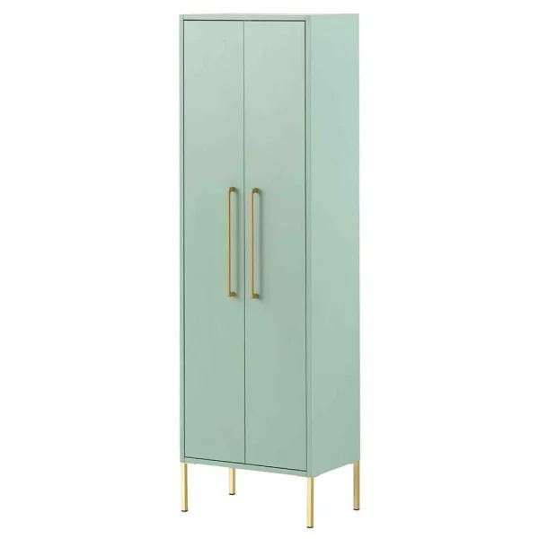 47x155x30 Badschrank Mit Doppeltür In Mint & Gold – Aparcian 1