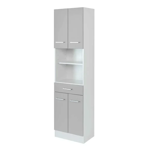 50x190x35 Bad Hochschrank In Hellgrau & Weiß – Girios 1