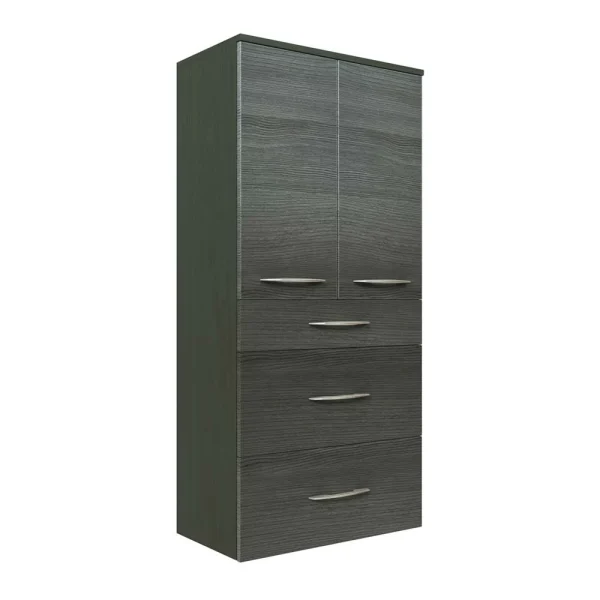 60 Cm Breiter Badschrank Für Die Wand Glides In Eiche Grau Dekor 3