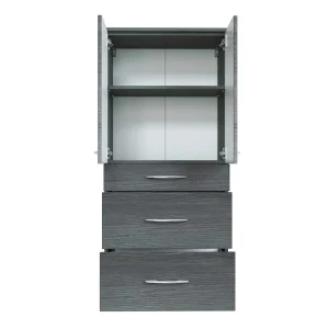 60 Cm Breiter Badschrank Für Die Wand Glides In Eiche Grau Dekor 9