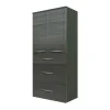 60 Cm Breiter Badschrank Für Die Wand Glides In Eiche Grau Dekor 20