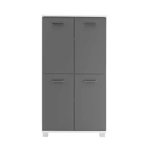 60×117 Cm Bad Highboard In Grau & Weiß – Mirista 12