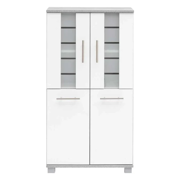 60x117x33 4-türiger Badezimmerschrank Mit Milchglas – Rilica 4