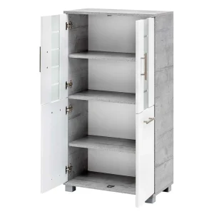 60x117x33 4-türiger Badezimmerschrank Mit Milchglas – Rilica 14