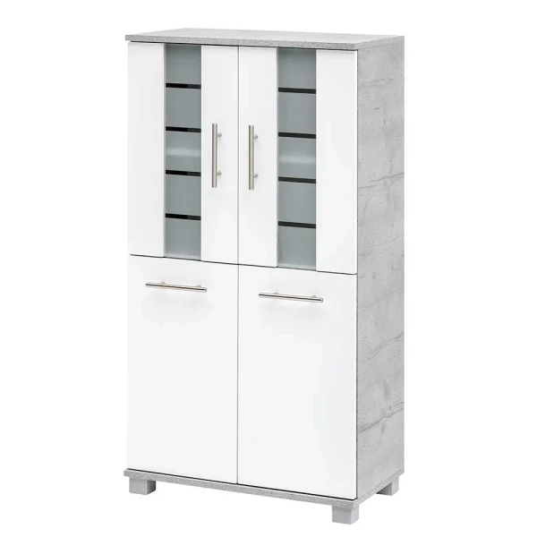 60x117x33 4-türiger Badezimmerschrank Mit Milchglas – Rilica 1