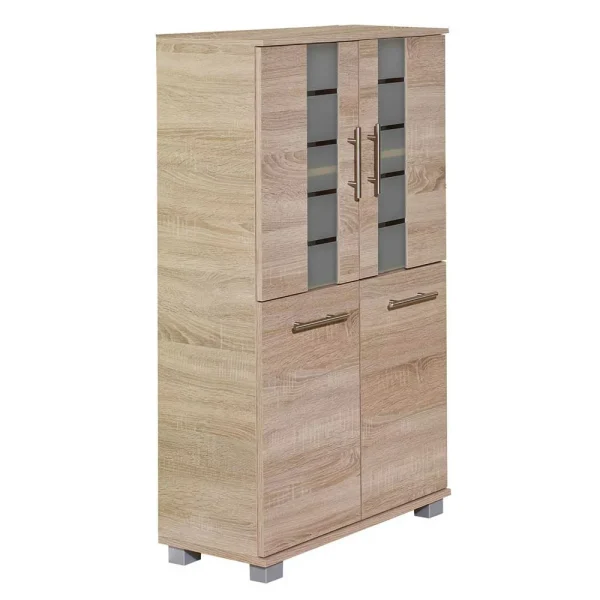 60x117x33 4-türiger Badschrank Mit Milchglas – Adeenon 3