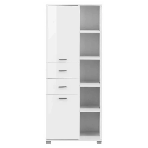 60x150x30 Badezimmerschrank In Weiß Hochglanz – Altryda 3
