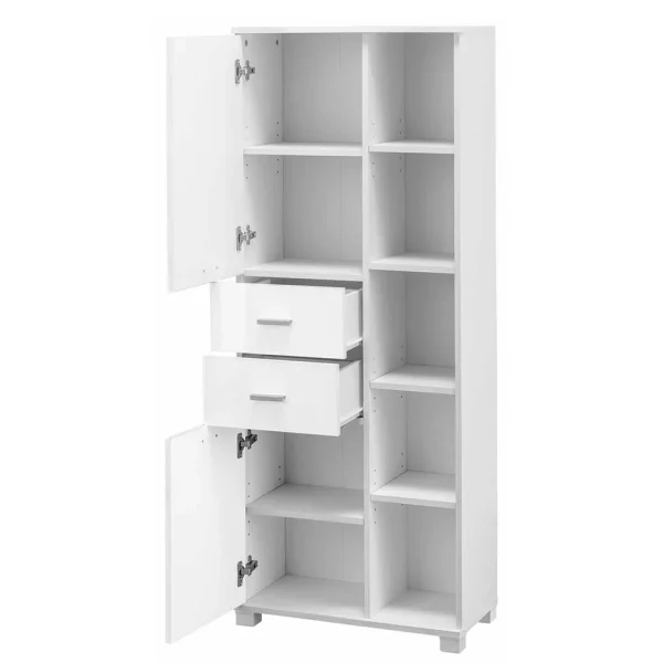 60x150x30 Badezimmerschrank In Weiß Hochglanz – Altryda 4