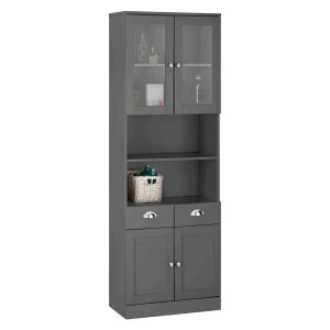 60x180x30 Grauer Hochschrank Mit Vier Türen – Zenca 10
