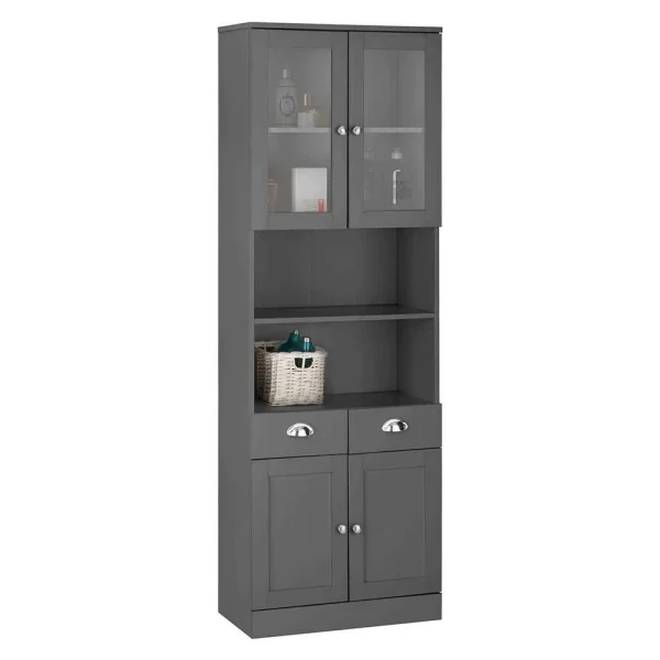 60x180x30 Grauer Hochschrank Mit Vier Türen – Zenca 3