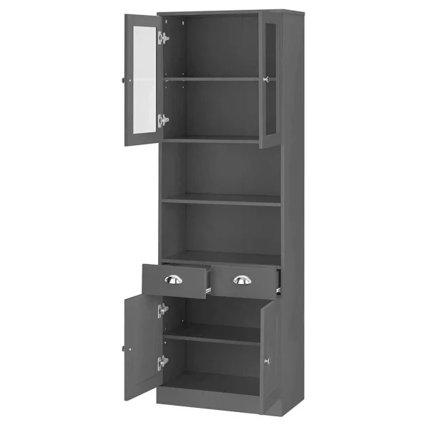 60x180x30 Grauer Hochschrank Mit Vier Türen – Zenca 4