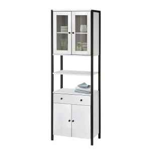 60x180x35 Schrank In Weiß Mit Schwarz – Nokios 7