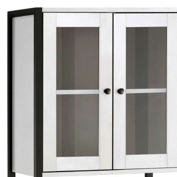 60x180x35 Schrank In Weiß Mit Schwarz – Nokios 4