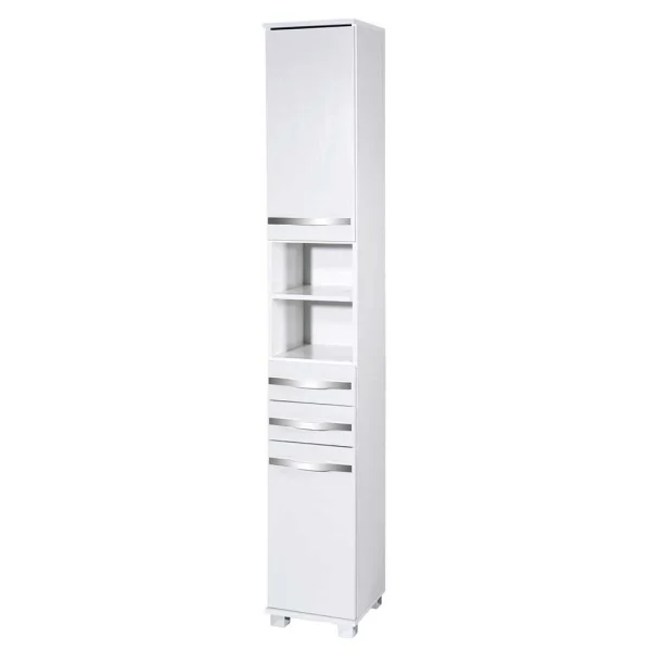60x194x33 Hochschrank Fürs Bad In Weiß – Liyuva 1