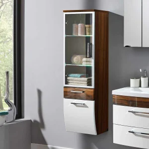 Bad Glastür Hochschrank Badajoz Mit Schublade Und Klappe 10