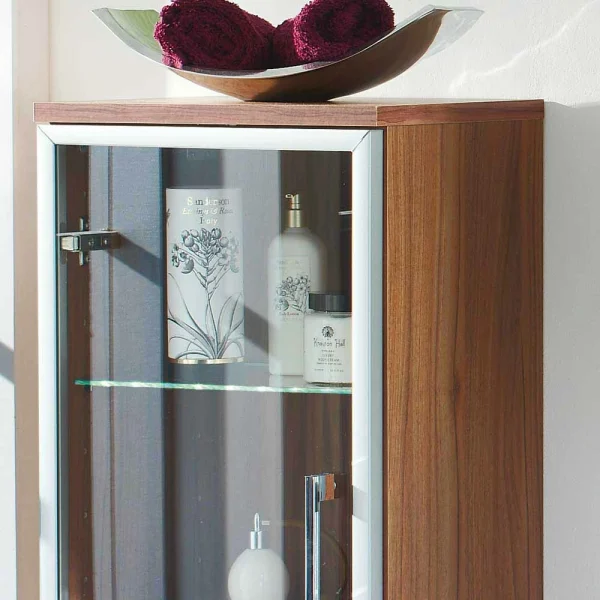 Bad Glastür Hochschrank Badajoz Mit Schublade Und Klappe 5