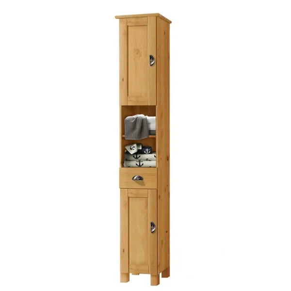 Bad Hochschrank Aus Massivholz Kiefer – Cianova 3