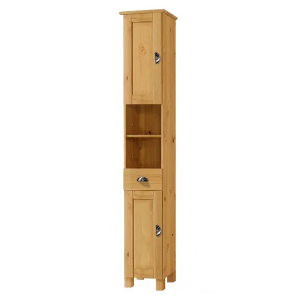Bad Hochschrank Aus Massivholz Kiefer – Cianova 1