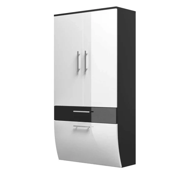 Bad-Hochschrank Vilias Mit Doppeltür Schublade Klappe 3