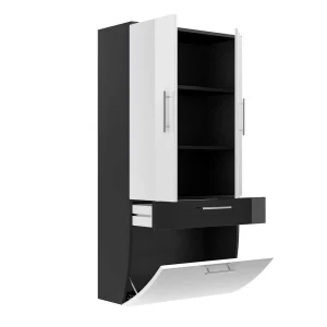 Bad-Hochschrank Vilias Mit Doppeltür Schublade Klappe 18