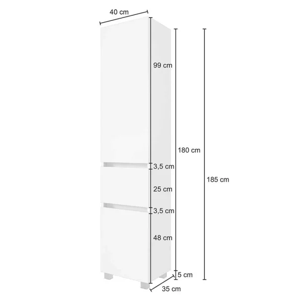 Bad Hochschrank Für Stand- & Wandmontage – Vandan 6