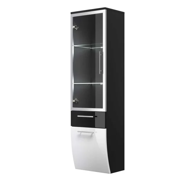 Bad Hochschrank Vilias Mit Glastür 135 Cm 3