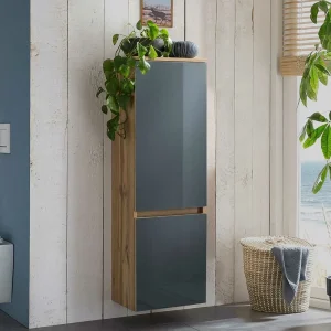 Bad Midischrank In Grau Glas Beschichtung – Anviletca 10