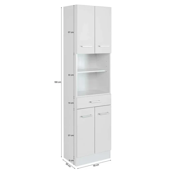 Badezimmer Hochschrank 4-türig & 2 Fächer – Skiranov 7