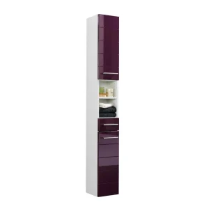 Badezimmer Hochschrank Laydia In Aubergine Hochglanz 8