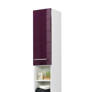 Badezimmer Hochschrank Laydia In Aubergine Hochglanz 10