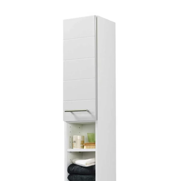 Badezimmer Hochschrank Veverino In Hochglanz Weiß 4
