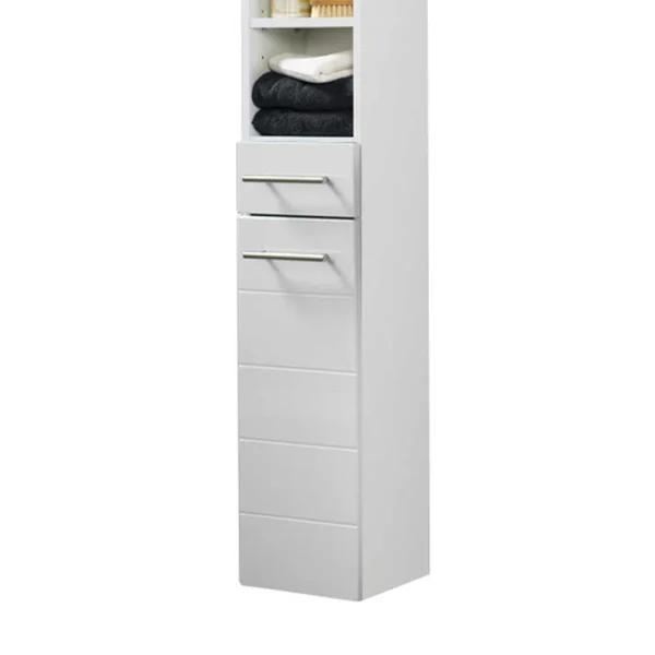 Badezimmer Hochschrank Veverino In Hochglanz Weiß 5