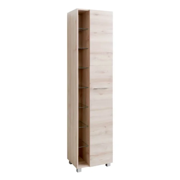 Badezimmer Hochschrank In Buchefarben – Mabeca 1