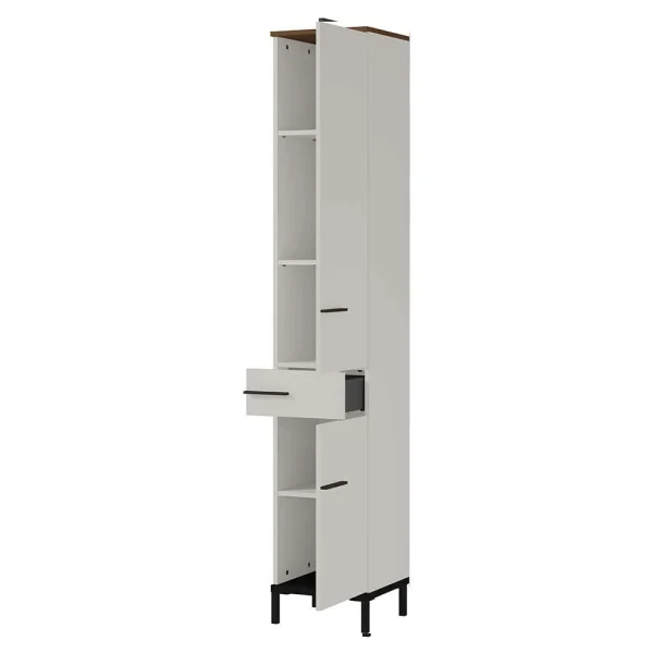 Badezimmer Hochschrank In Hellgrau – Dolida 4