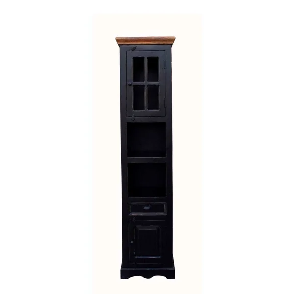 Badezimmer Hochschrank Sentiments In Schwarz Mangobaum 3