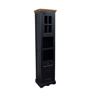 Badezimmer Hochschrank Sentiments In Schwarz Mangobaum 12