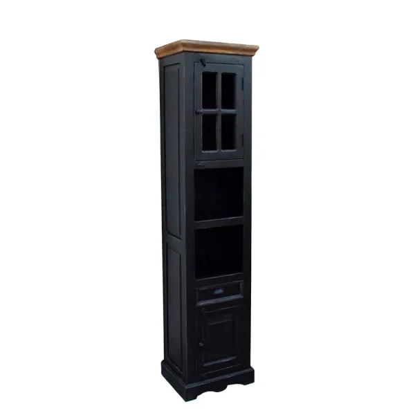 Badezimmer Hochschrank Sentiments In Schwarz Mangobaum 4