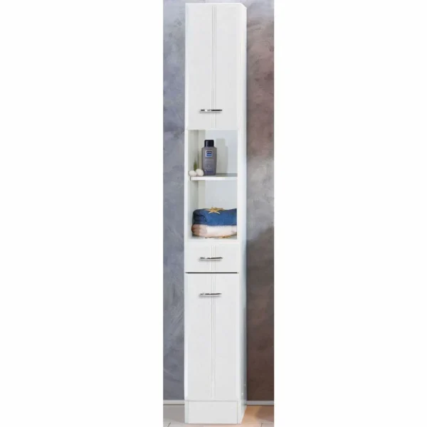 Badezimmer-Hochschrank Doreen In Weiß 1