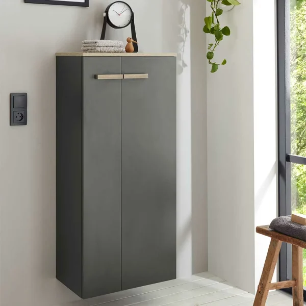 Badezimmer Schrank In Anthrazit & Eiche – Inlenzia 3