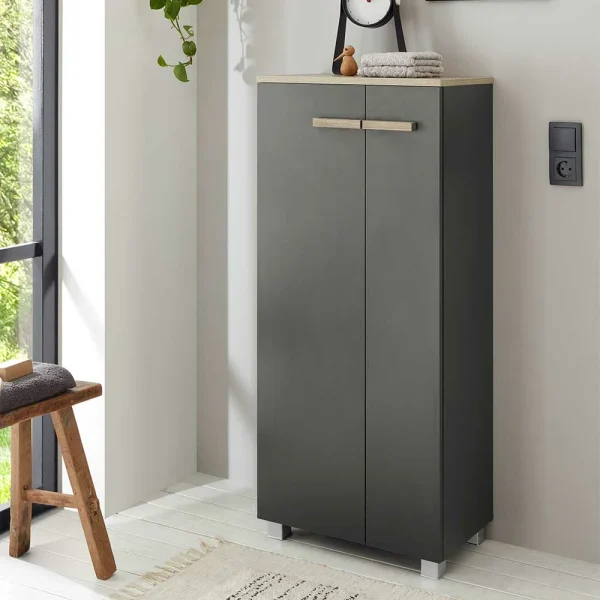 Badezimmer Schrank In Anthrazit & Eiche – Inlenzia 4